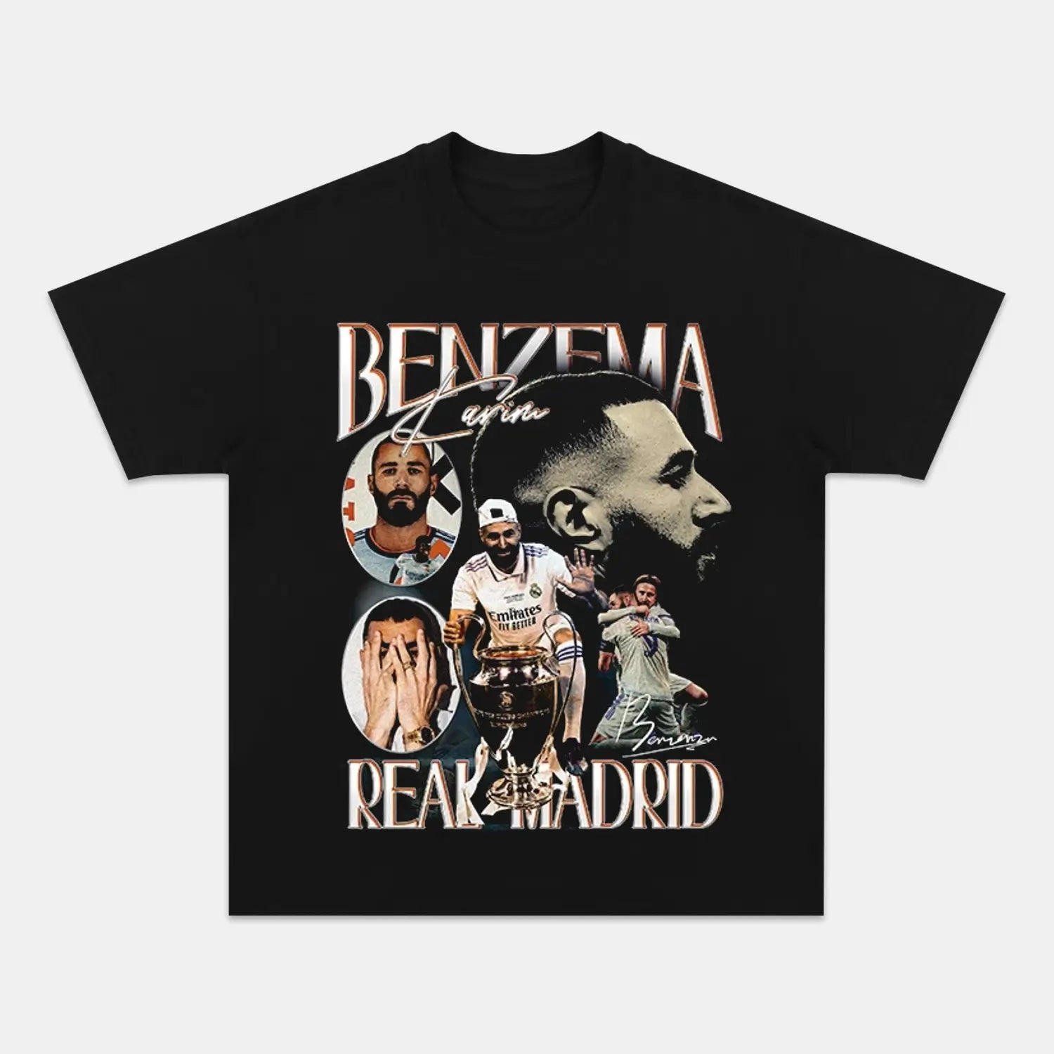 Unisex-Adult Ultra Cotton Washed T-Shirt Graphic KARIM BENZEMA TEE