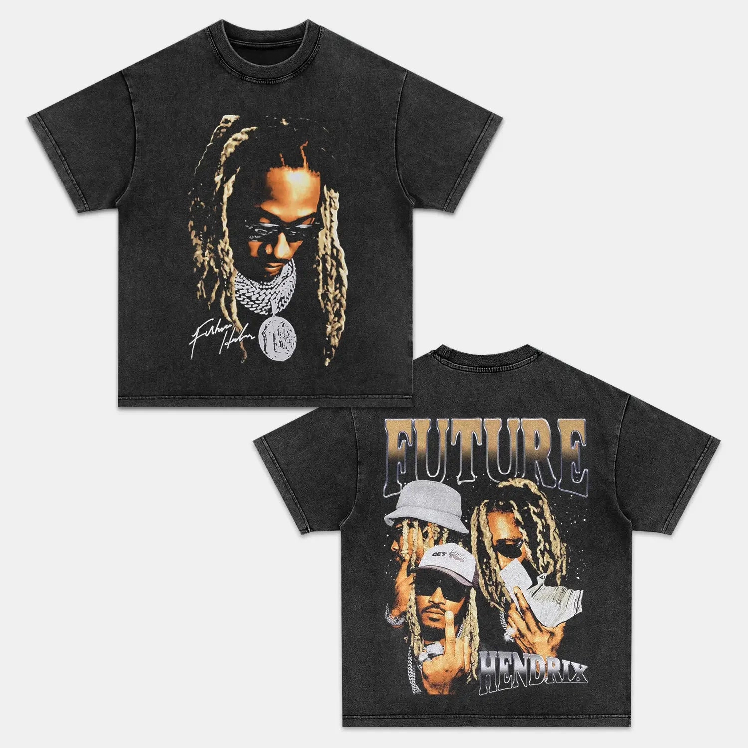 Unisex-Adult Ultra Cotton Washed T-Shirt Graphic FUTURE VINTAGE TEE