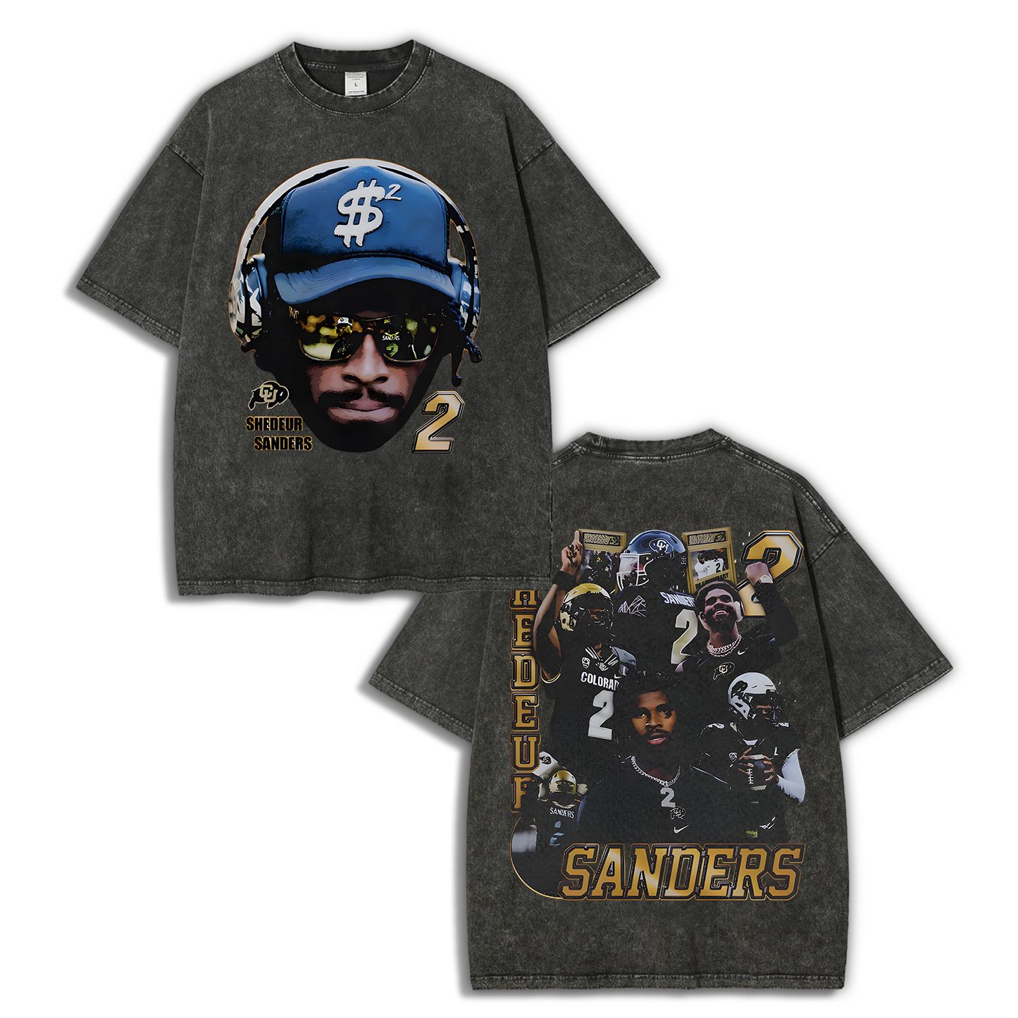 SHEDEUR SANDERS Unisex Fit Washed T-Shirt  