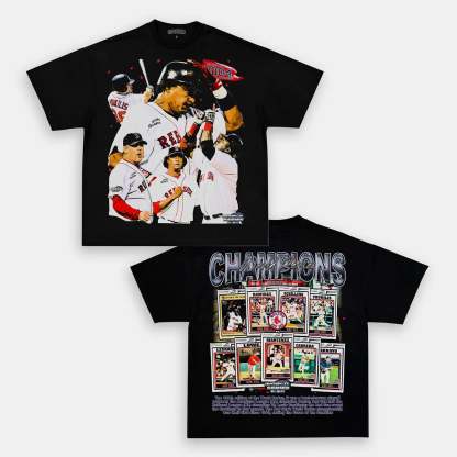 Unisex-Adult Ultra Cotton Washed T-Shirt Graphic  2004 WORLD SERIES CHAMPS - RED SOX TEE