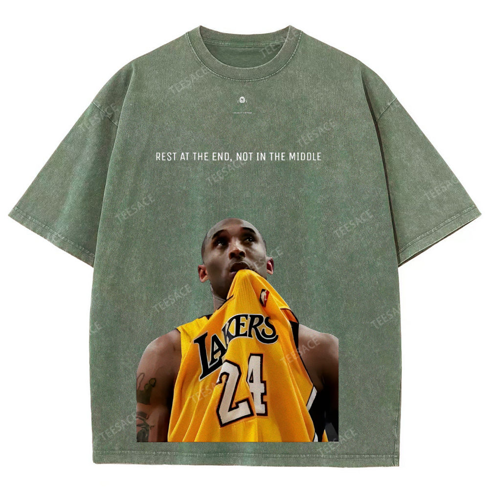KOBE Vintage Tee Unisex-Adult Oversized Washed Cotton T-Shirt 