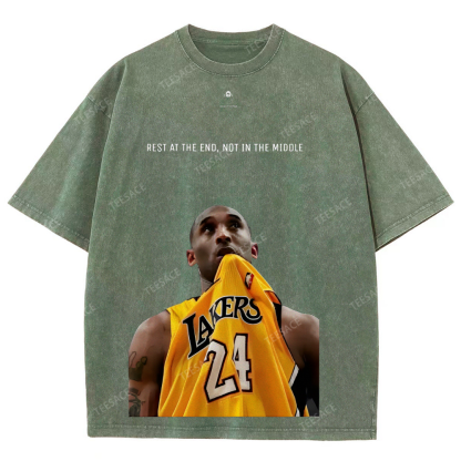 KOBE Vintage Tee Unisex-Adult Oversized Washed Cotton T-Shirt 