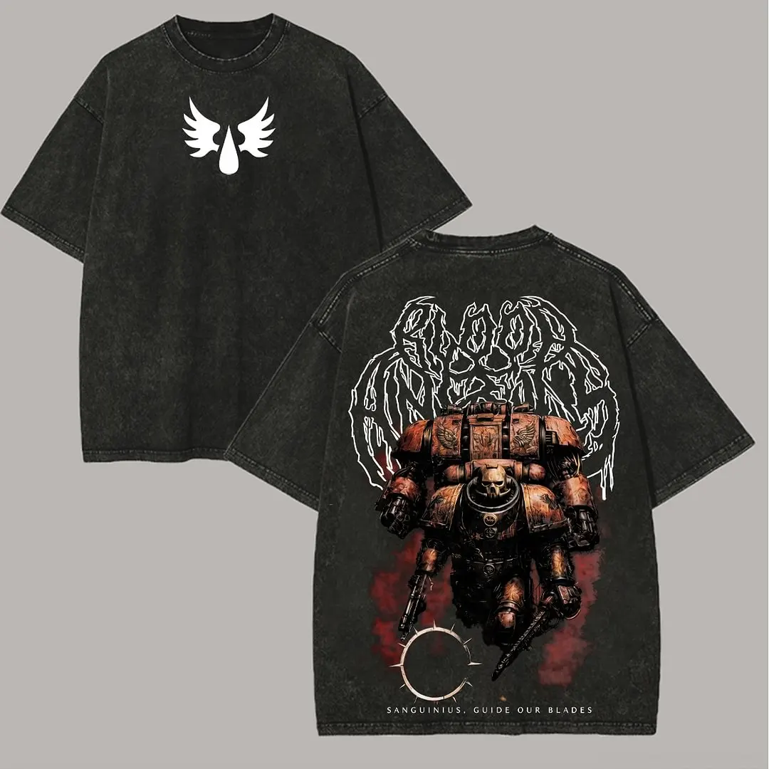 Warhammer 40k Blood Angels Printed Unisex Washed T-Shirt