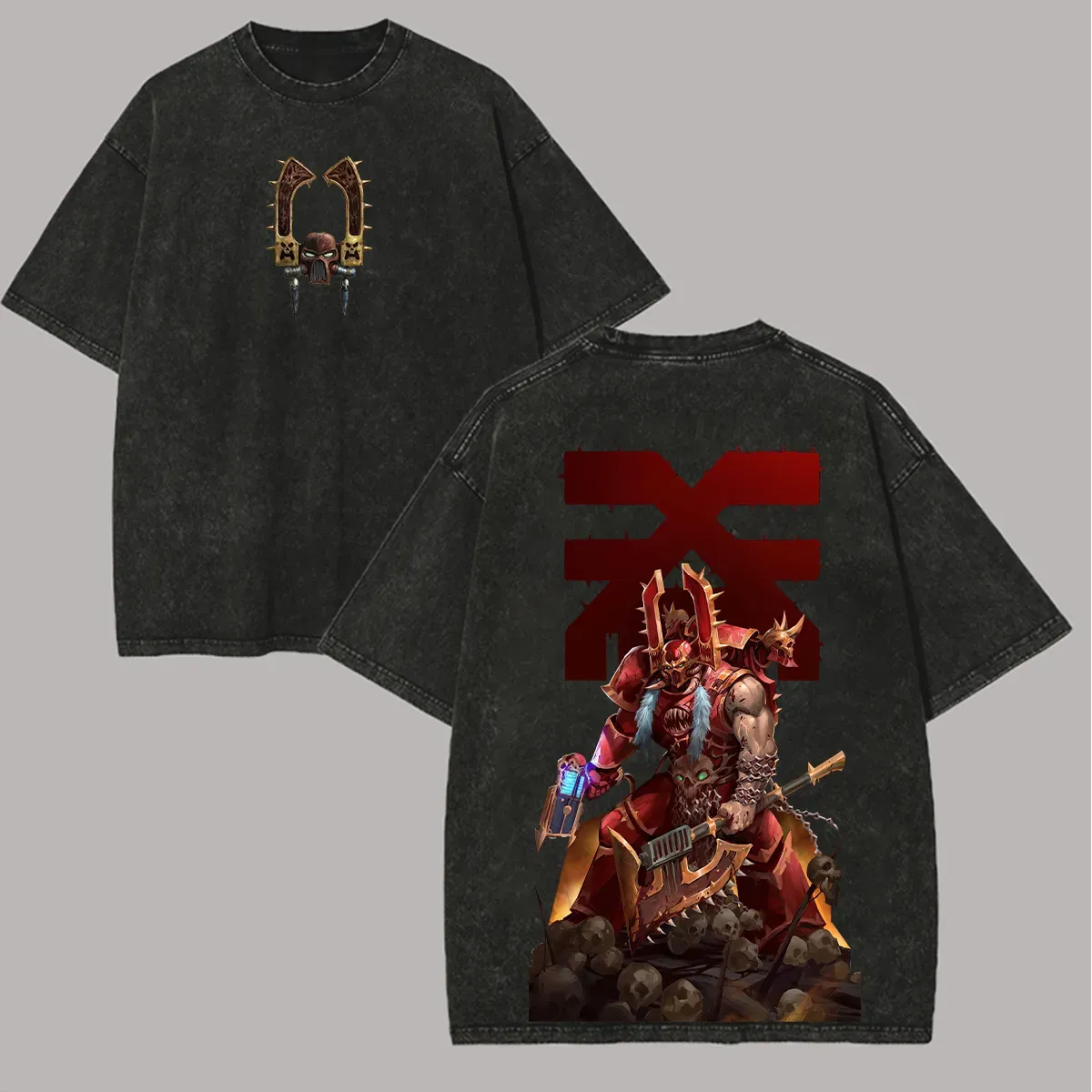 Kharn The Betrayer Warhammer 40K Printed Unisex Washed T-Shirt