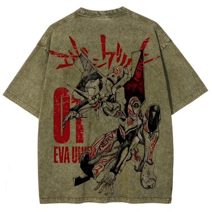 Eva Unit-01  Vintage Unisex Washed T-Shirt | Neon Genesis Evangelion