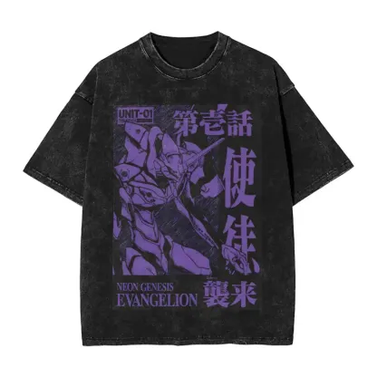 Neon Genesis Evangelion Vintage Unisex Washed T-Shirt