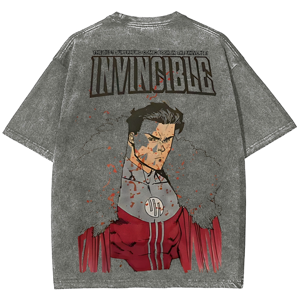 Invincible Printed Unisex Washed T-Shirt