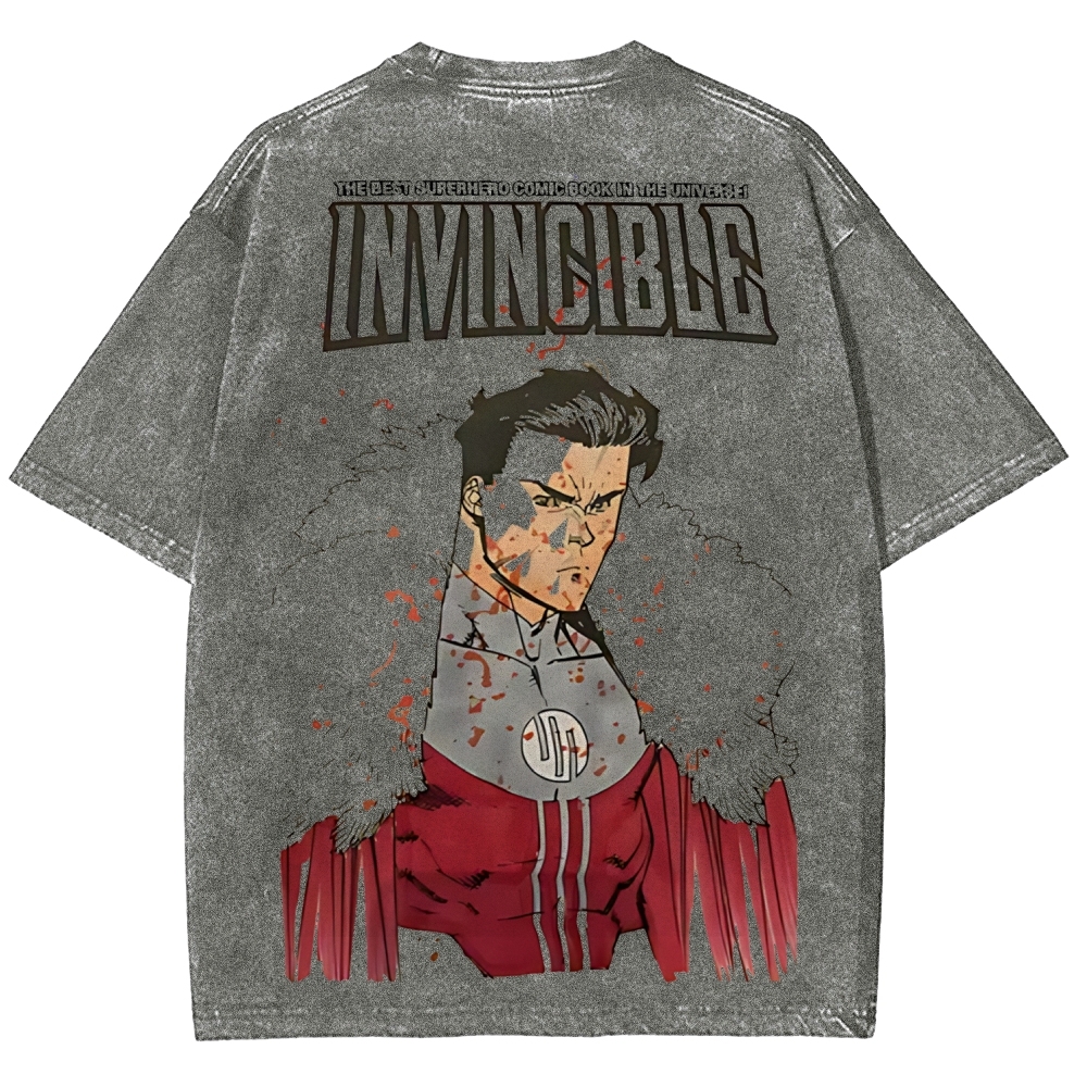 Invincible Printed Unisex Washed T-Shirt