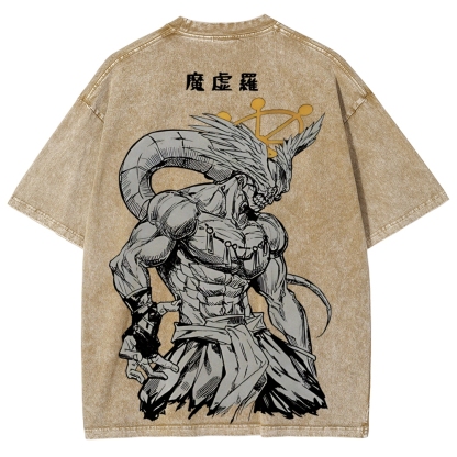 Jujutsu Kaisen Mahoraga Printed Unisex Washed T-Shirt