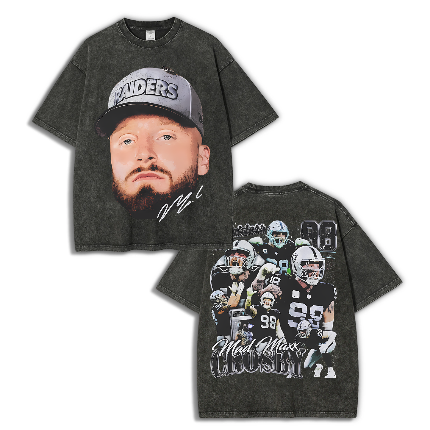 Unisex Fit Washed T-Shirt MAXX CROSBY TEE