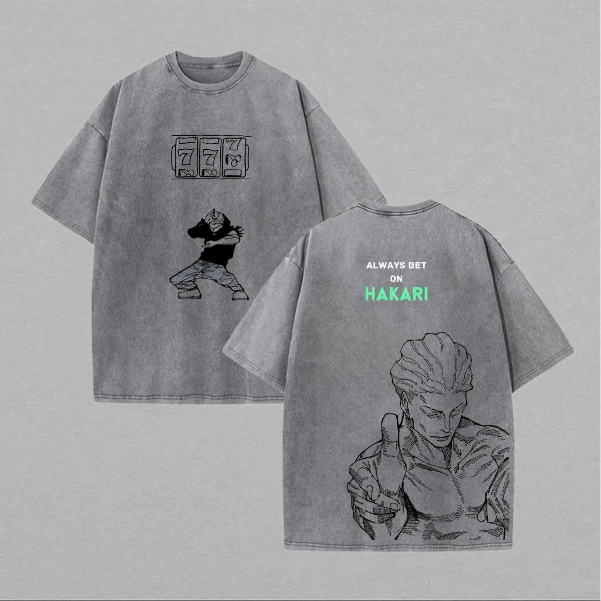  Hakari Kinji Printed Unisex Washed T-Shirt | Jujutsu Kaisen