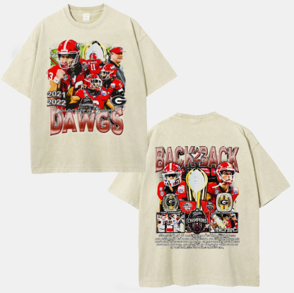 Unisex-Adult Ultra Cotton Washed T-Shirt Graphic NATIONAL CHAMPS - GEORGIA TEE