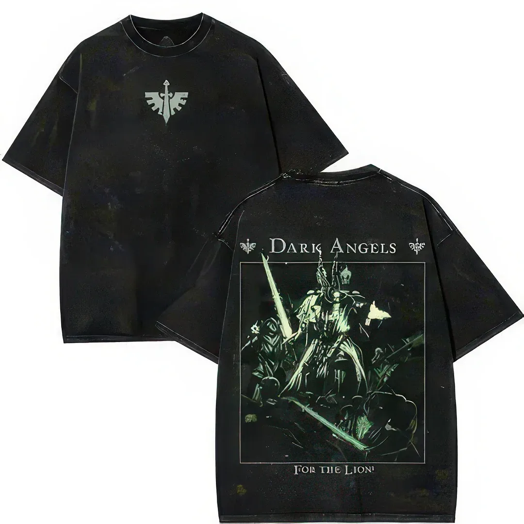 Warhammer 40k Dark Angels  Printed Unisex Washed T-Shirt