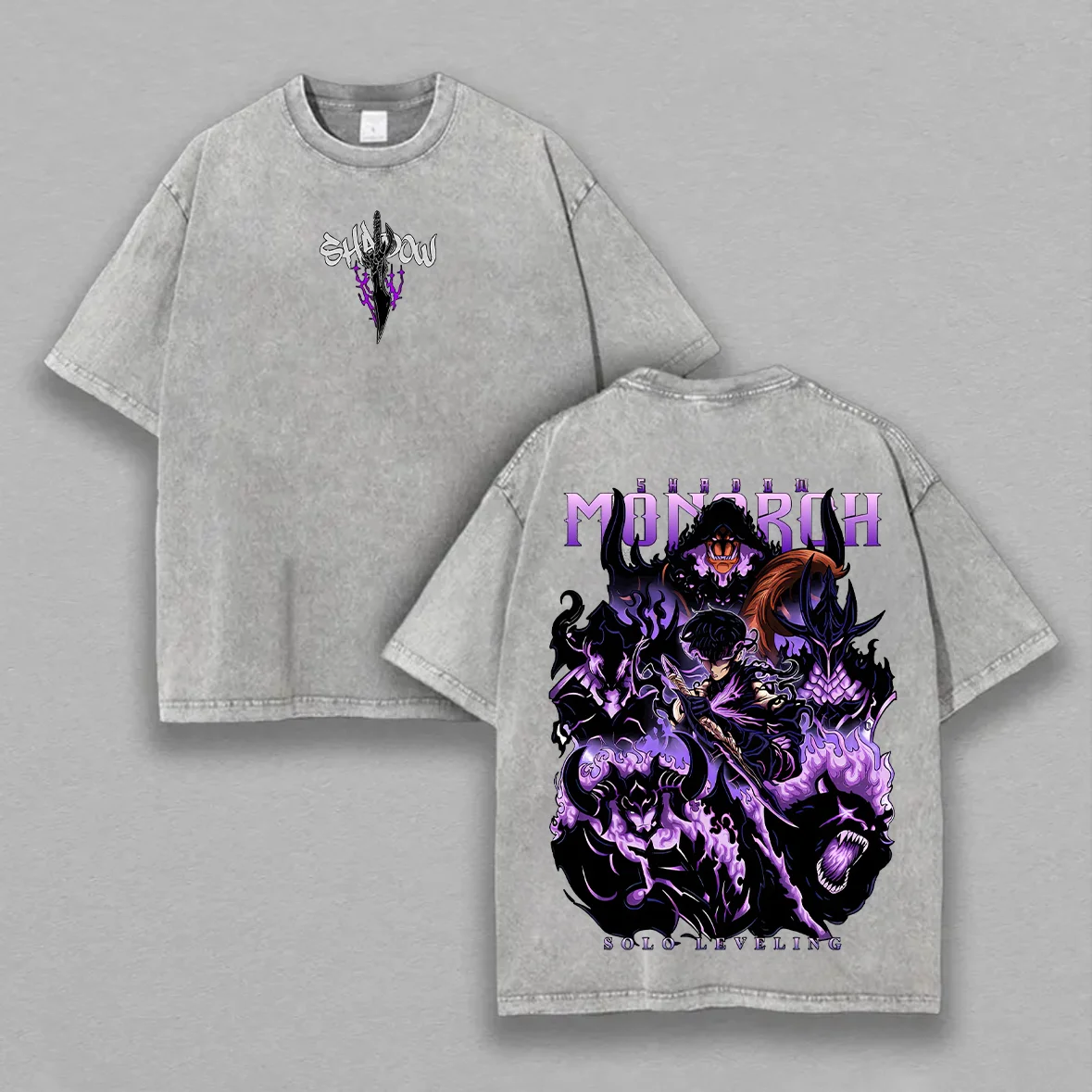 Sung Jinwoo Vintage Unisex Washed T-Shirt | Solo Leveling 