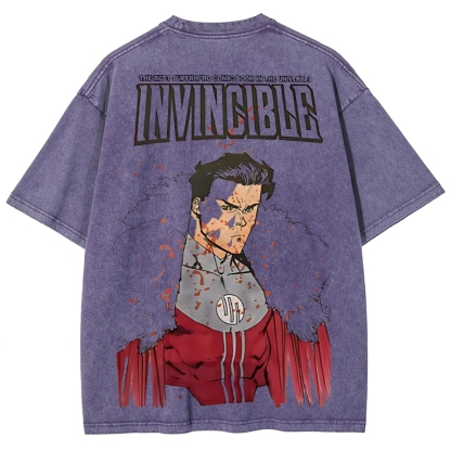 Invincible Printed Unisex Washed T-Shirt