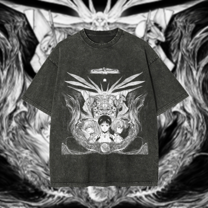 Neon Genesis Evangelion Printed Unisex Washed T-Shirt