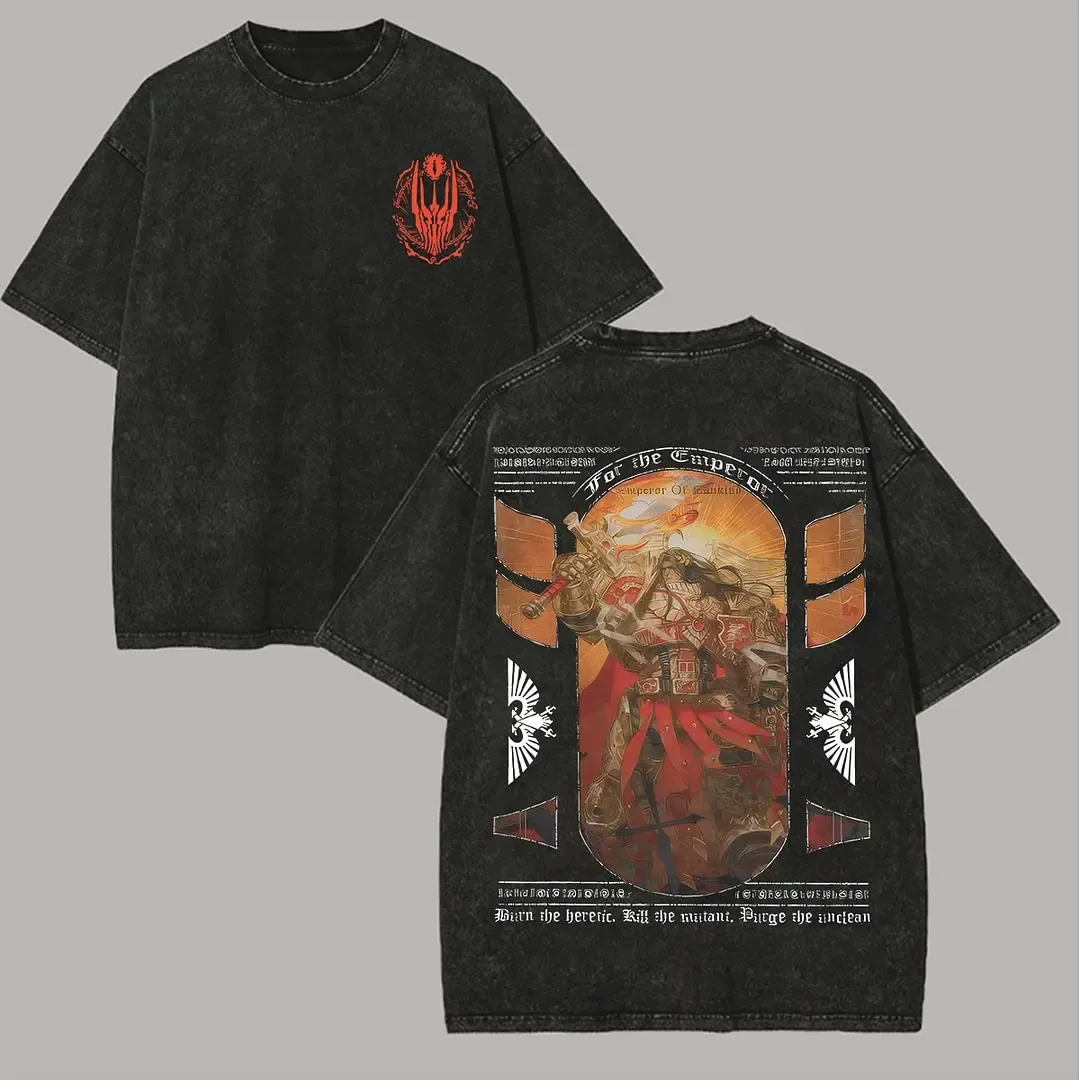 Warhammer 40k Printed Unisex Washed T-Shirt Printed Unisex Washed T-Shirt