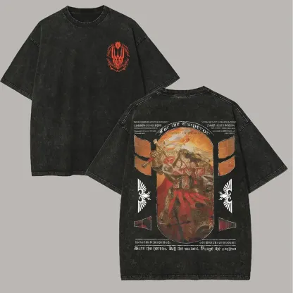 Warhammer 40k Printed Unisex Washed T-Shirt Printed Unisex Washed T-Shirt