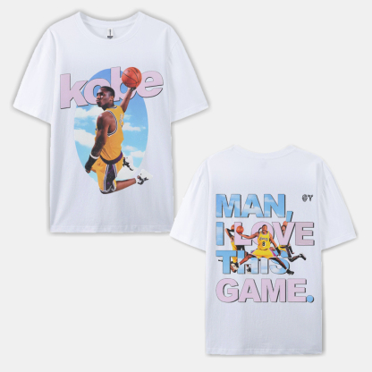 Unisex-Adult Ultra Cotton Washed T-Shirt Graphic KOBE BRYANT LOVE THIS GAME TEE