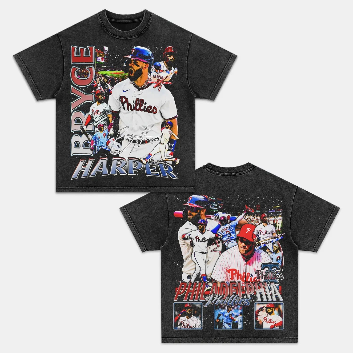 Unisex-Adult Ultra Cotton Washed T-Shirt Graphic BRYCE HARPER TEE
