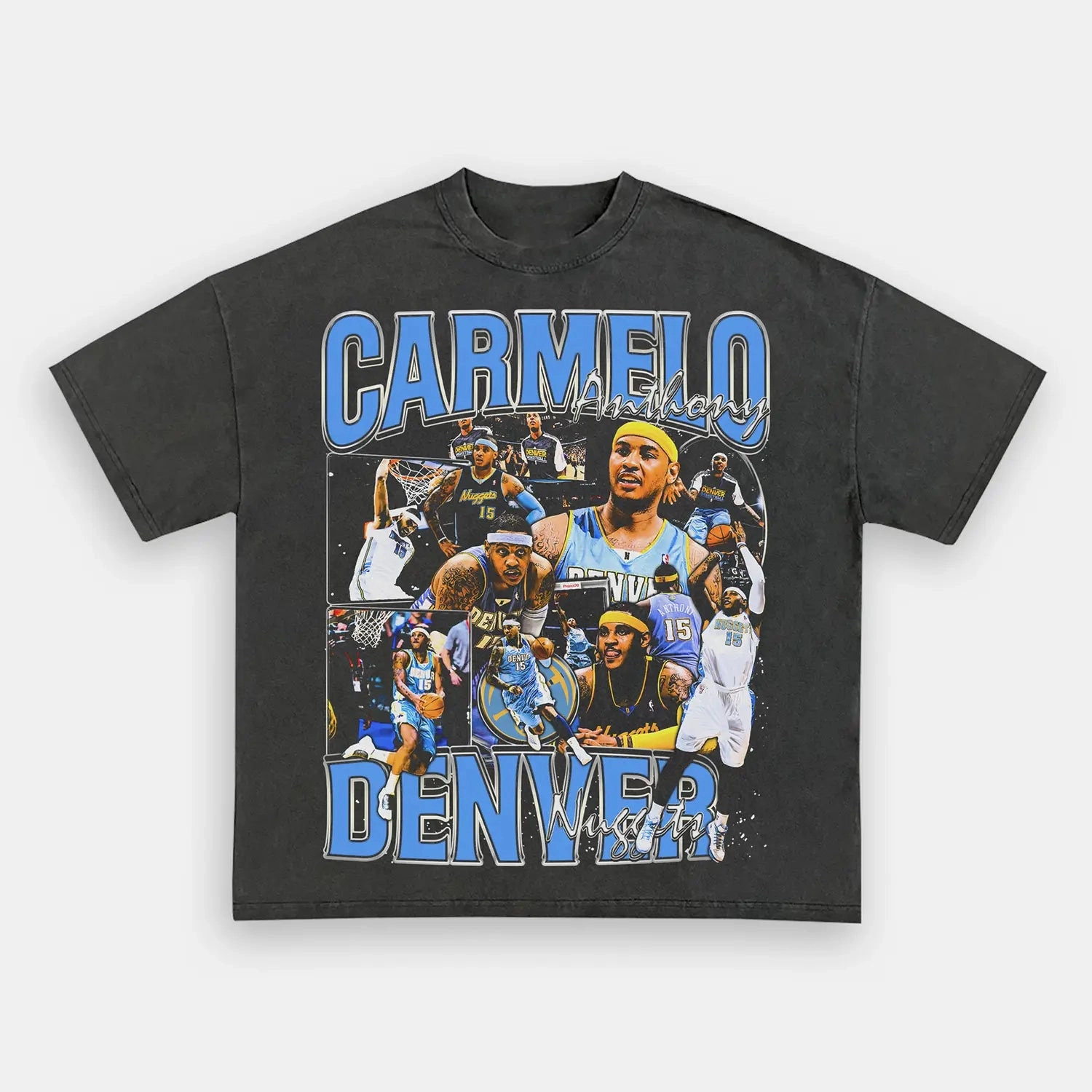 Unisex-Adult Ultra Cotton Washed T-Shirt Graphic CARMELO DENVER 2 TEE