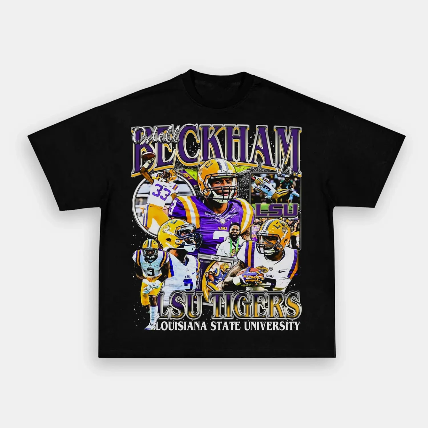 Unisex-Adult Ultra Cotton Washed T-Shirt Graphic ODELL BECKHAM JR - LSU TEE