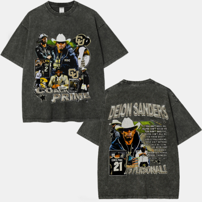 Unisex-Adult Ultra Cotton Washed T-Shirt Graphic  COACH PRIME TEE