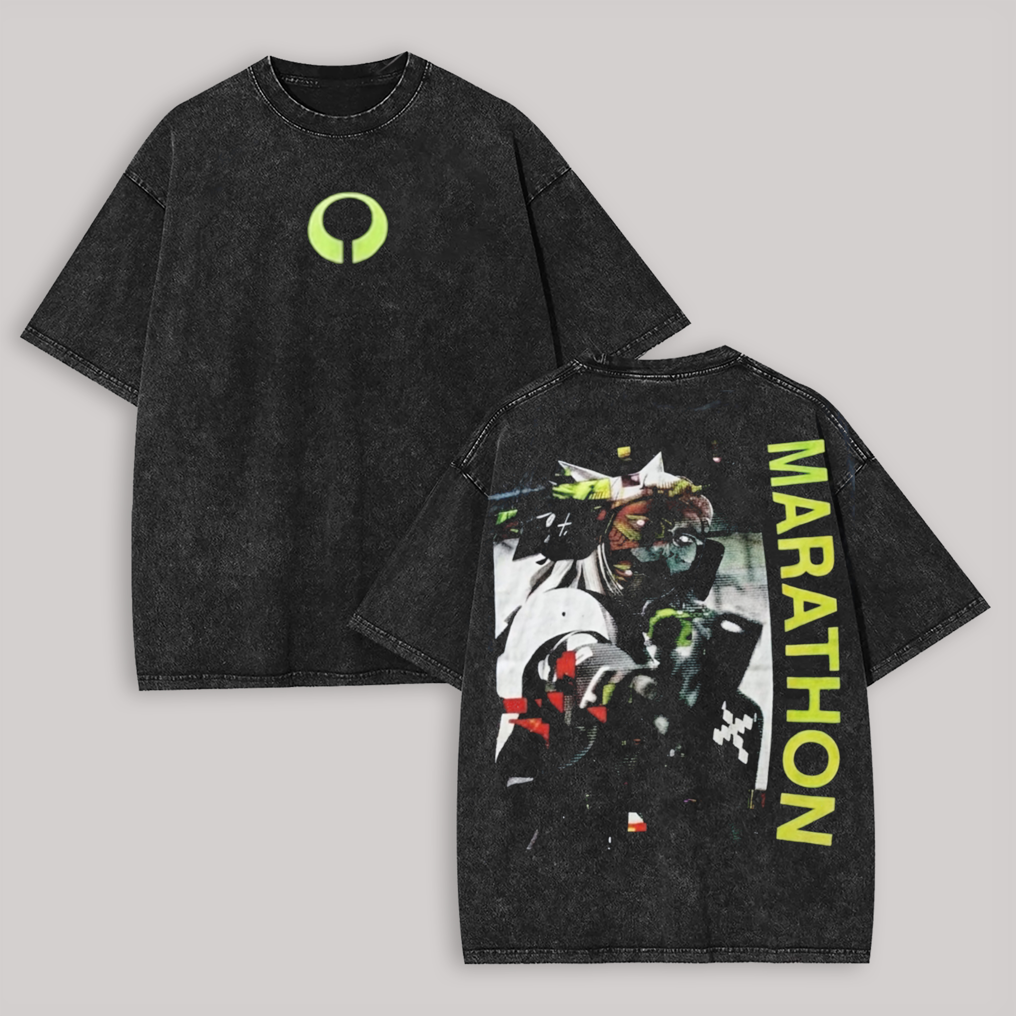 Marathon Printed Unisex Washed T-Shirt
