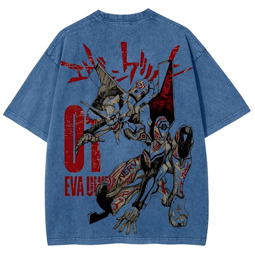 Eva Unit-01  Vintage Unisex Washed T-Shirt | Neon Genesis Evangelion