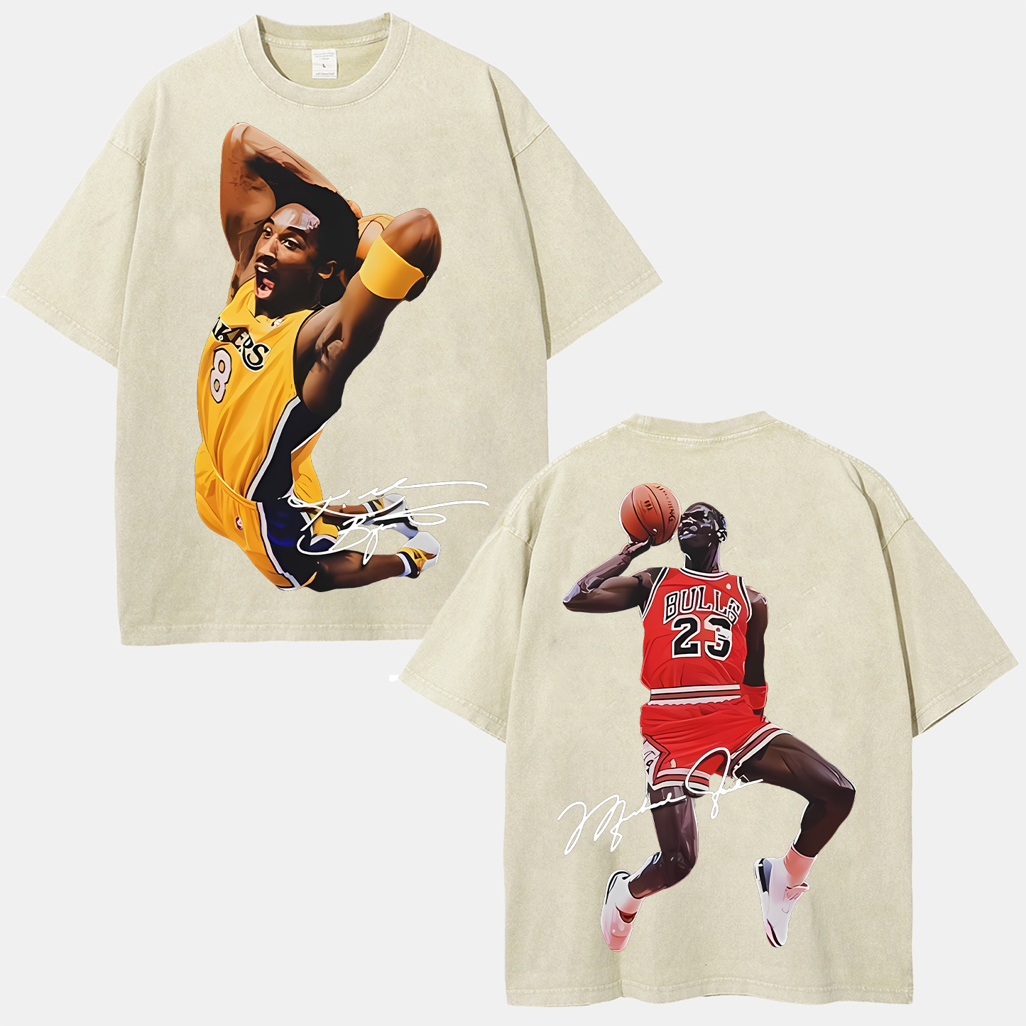 Unisex Fit Washed T-Shirt KOBE AND JORDAN 10.24