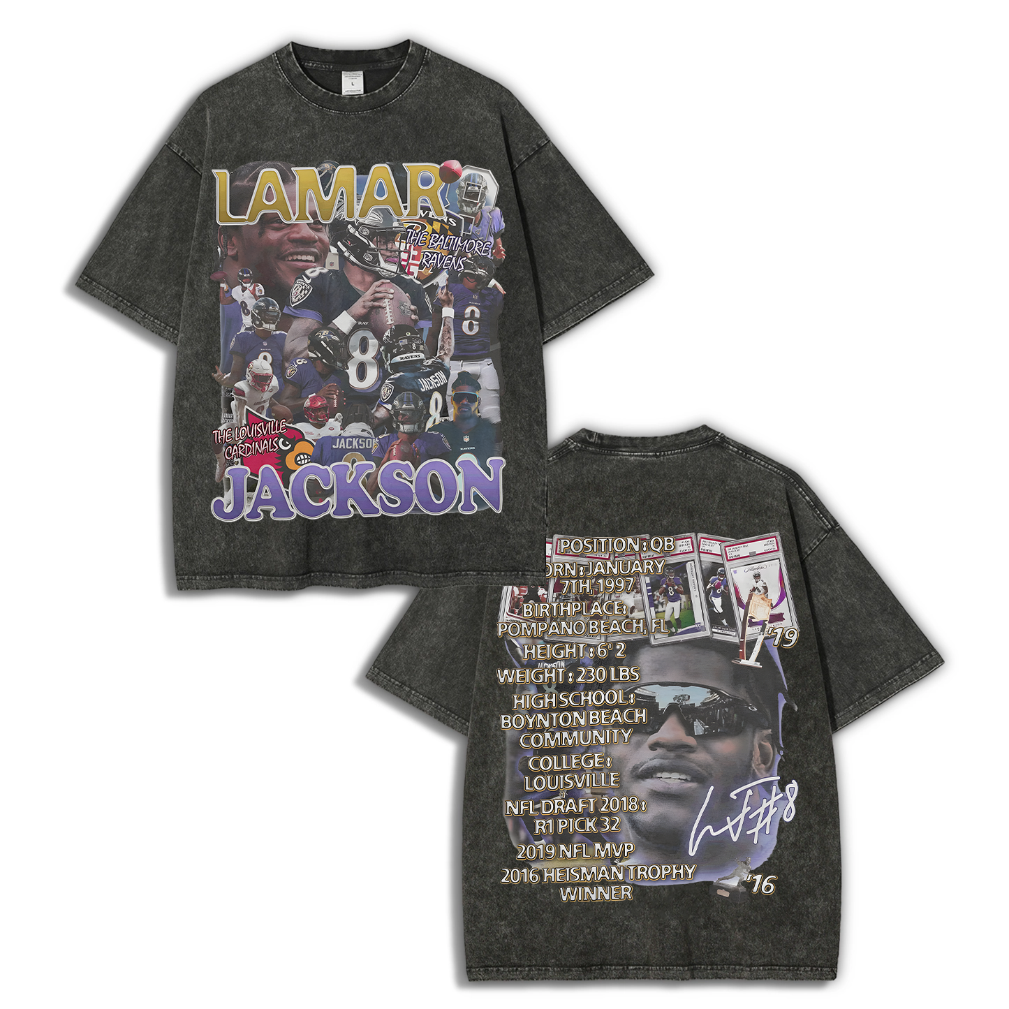 Lamar Jackson Ravens Tee Unisex Fit Washed T-Shirt 