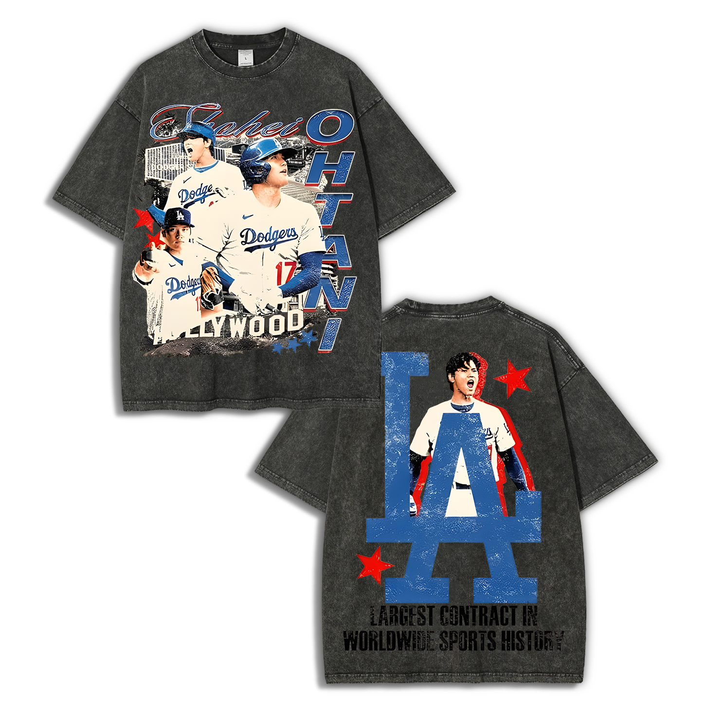 Vintage Style Unisex-Adult Oversized Washed Street T-shirt SHOHEI OHTANI Tee