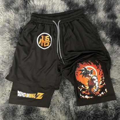 Dragon Ball Z Menswear Top Rated 80s 90s Oversized Singlet Muscle Shorts Summer Simple Letter Black Polyester Fabric Elastic Waistband Drawcord Tropical Casual Breathable Quick-Drying Anime Graphic Gifts