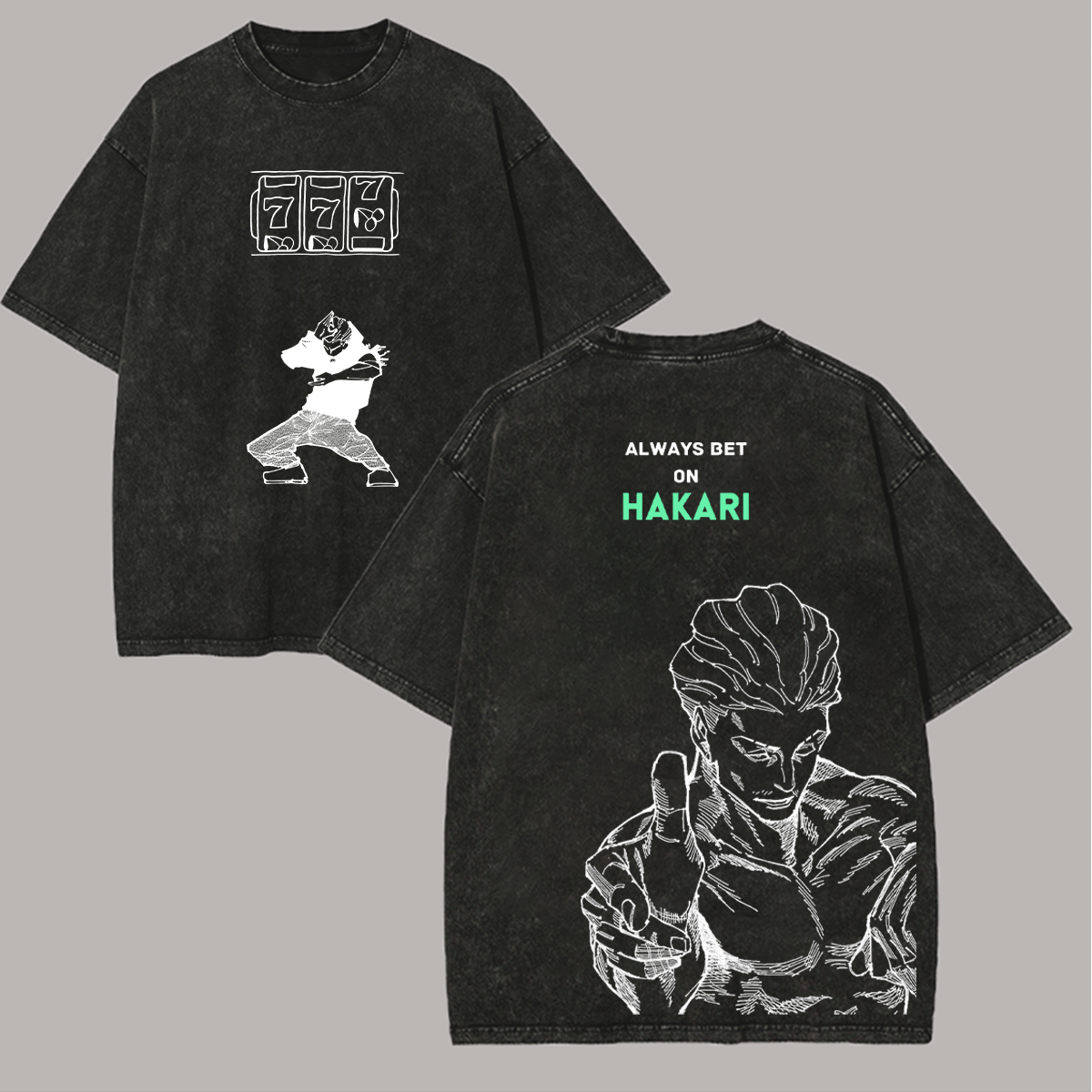  Hakari Kinji Printed Unisex Washed T-Shirt | Jujutsu Kaisen