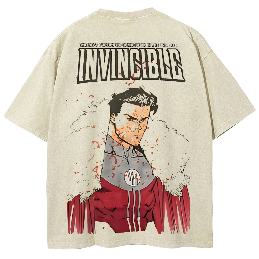 Invincible Printed Unisex Washed T-Shirt