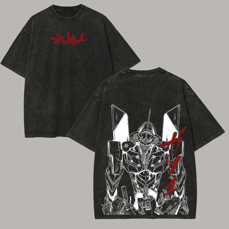 Neon Genesis Evangelion Printed Unisex Washed T-Shirt