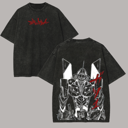 Neon Genesis Evangelion Printed Unisex Washed T-Shirt