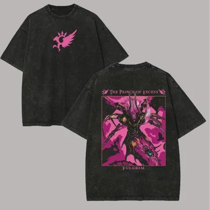 Warhammer 40,000 Slaanesh & Fulgrim Printed Unisex Washed T-Shirt