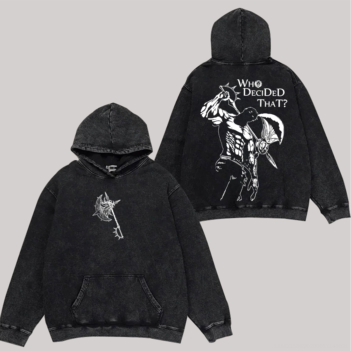 Seven Deadly Sins Who Decided That? Printed Unisex Washed Hoodie