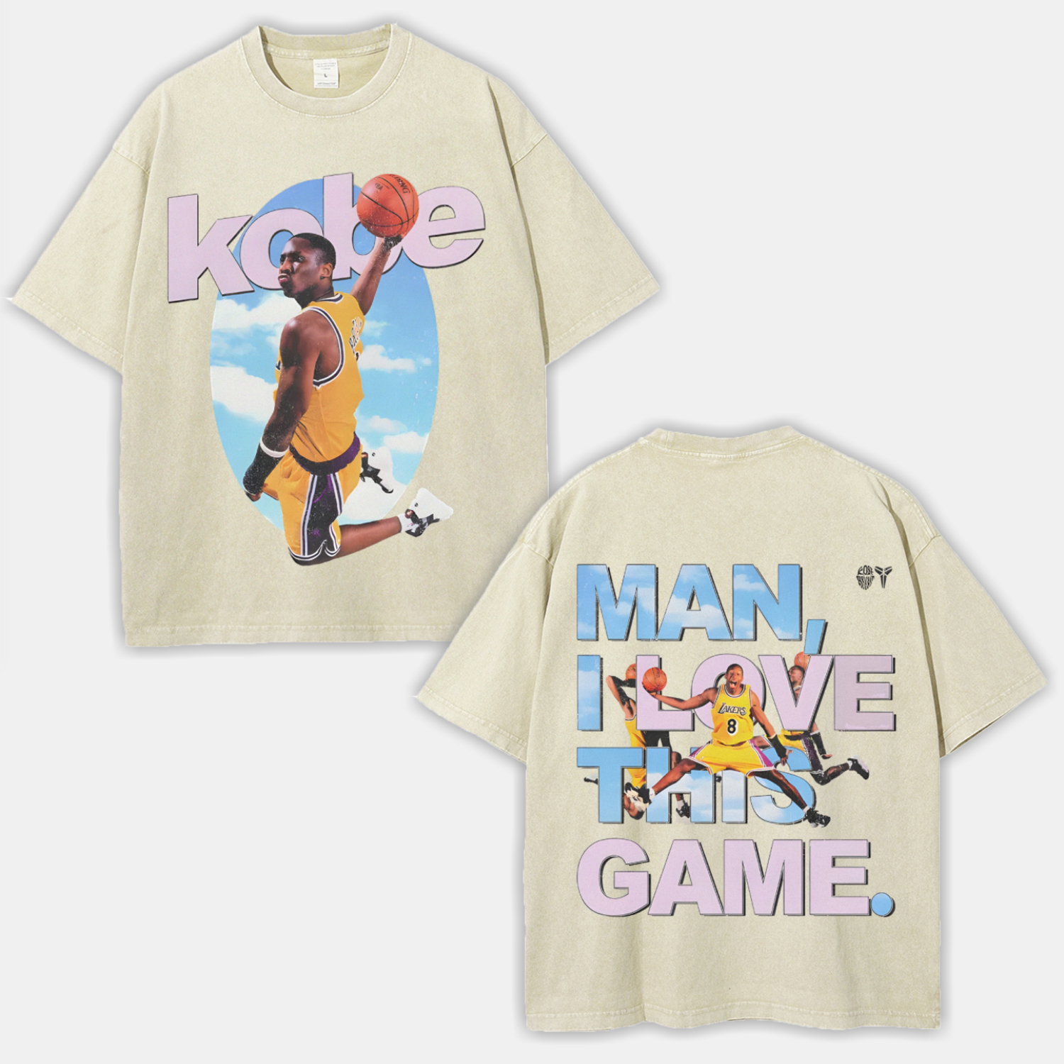 Unisex-Adult Ultra Cotton Washed T-Shirt Graphic KOBE BRYANT LOVE THIS GAME TEE