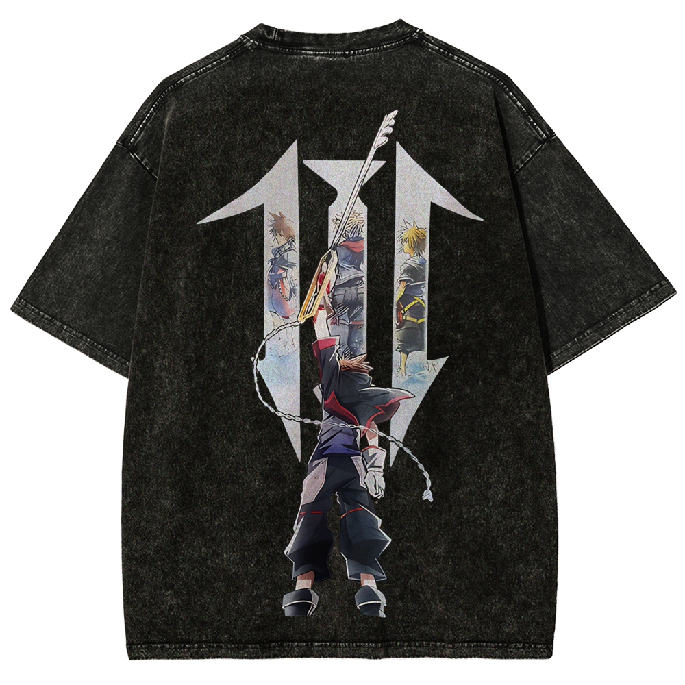 Kingdom Hearts Sora Printed Unisex Washed T-Shirt