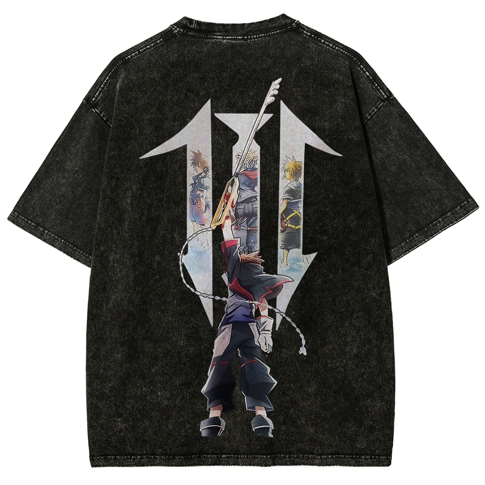 Kingdom Hearts Sora Printed Unisex Washed T-Shirt