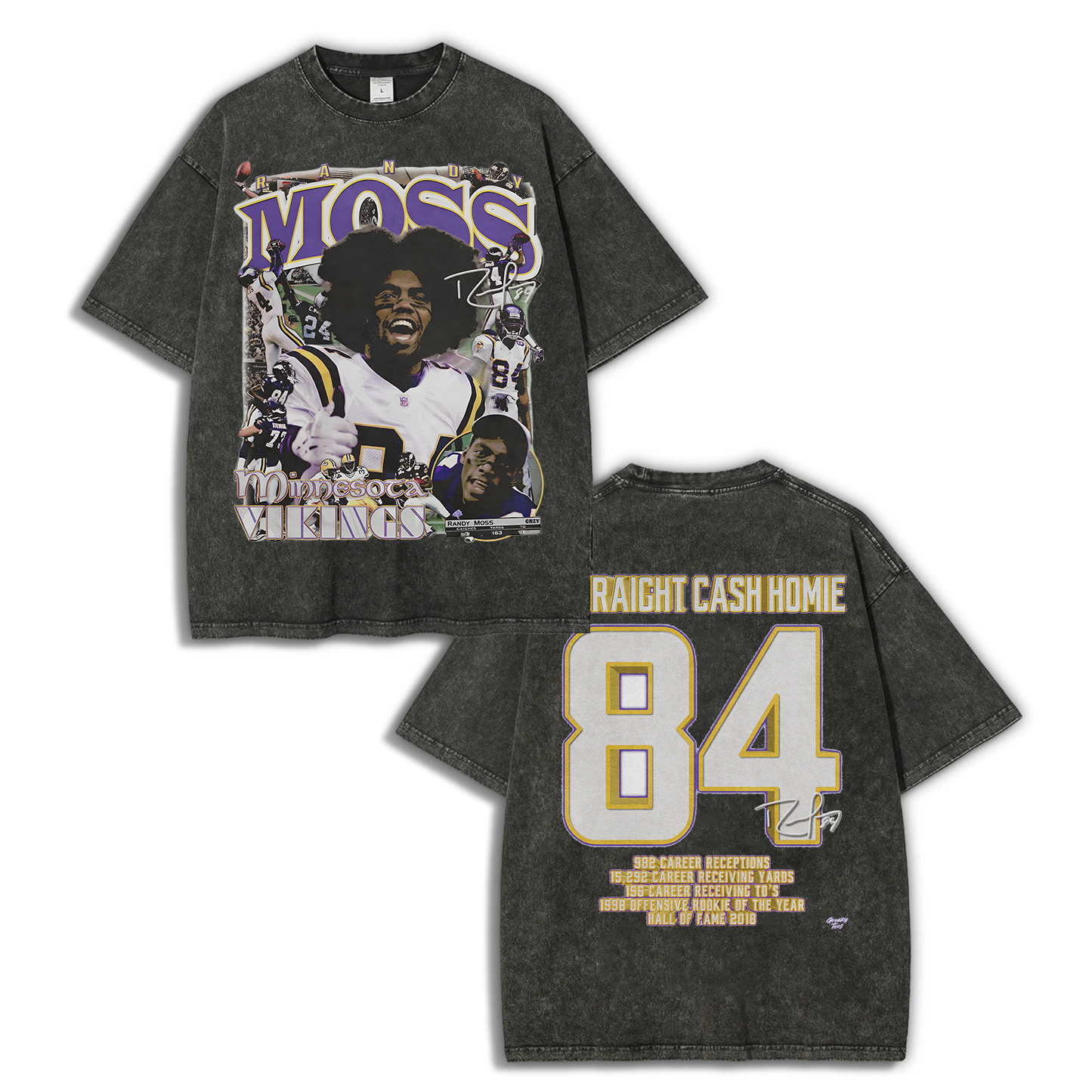 Randy Moss Vikings Tee Unisex Fit Washed T-Shirt