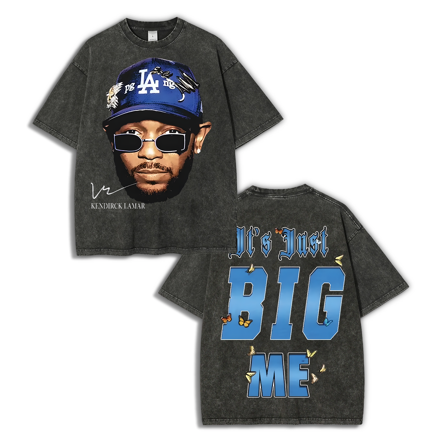 Unisex-Adult Ultra Cotton Washed T-Shirt Graphic  KENDRICK LAMAR- IT'S JUST BIG ME V2 TEE