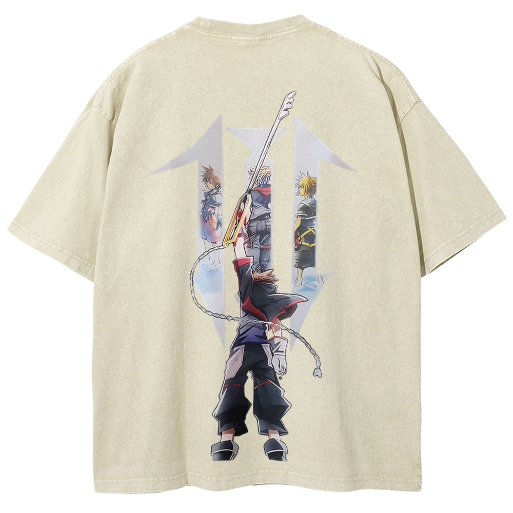 Kingdom Hearts Sora Printed Unisex Washed T-Shirt