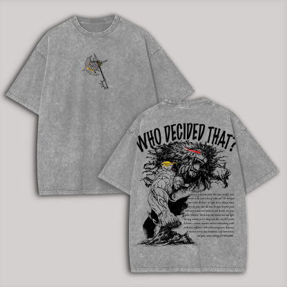 The Seven Deadly Sins Escanor Printed Unisex Washed T-Shirt