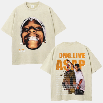 Unisex-Adult Ultra Cotton Washed T-Shirt Graphic  ASAP ROCKY TEE
