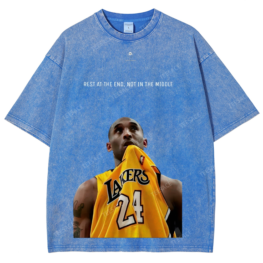 KOBE Vintage Tee Unisex-Adult Oversized Washed Cotton T-Shirt 
