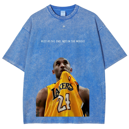 KOBE Vintage Tee Unisex-Adult Oversized Washed Cotton T-Shirt 