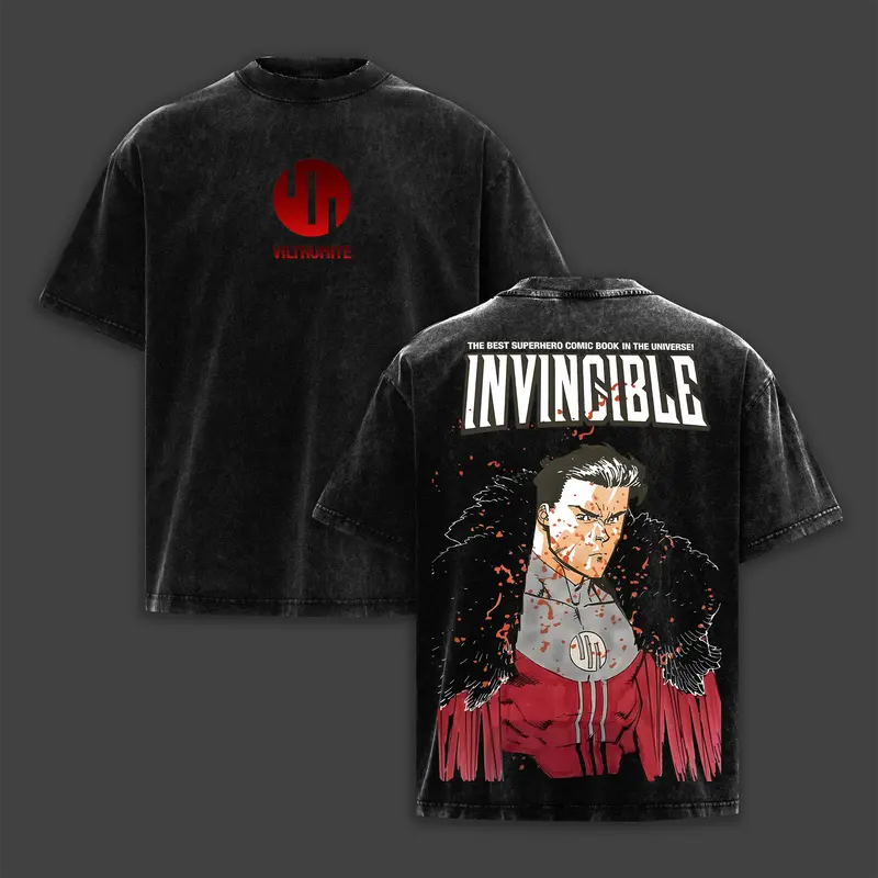 Invincible Printed Unisex Washed T-Shirt